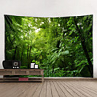 Wall Tapestry Art Decor Blanket Curtain Picnic Tablecloth Hanging Home Bedroom Living Room Dorm Decoration Polyester Modern Green Woods