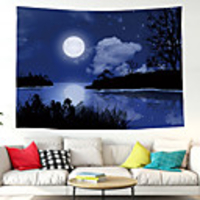 Wall Tapestry Art Decor Blanket Curtain Picnic Tablecloth Hanging Home Bedroom Living Room Dorm Decoration Polyester Modern Moon Landscape