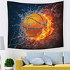 Wall Tapestry Art Decor Blanket Curtain Picnic Tablecloth Hanging Home Bedroom Living Room Dorm Decoration Polyester Modern Novelty Thunder Fire Basketball