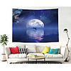 Wall Tapestry Art Decor Blanket Curtain Picnic Tablecloth Hanging Home Bedroom Living Room Dorm Decoration Polyester Moon And Dolphins Under The Stars