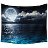 Wall Tapestry Art Decor Blanket Curtain Picnic Tablecloth Hanging Home Bedroom Living Room Dorm Decoration Polyester Moon Clouds Sea Night Views