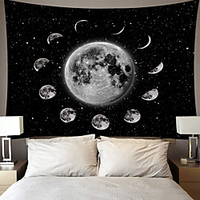 Wall Tapestry Art Decor Blanket Curtain Picnic Tablecloth Hanging Home Bedroom Living Room Dorm Decoration Polyester Moon Moon Stars