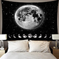 Wall Tapestry Art Decor Blanket Curtain Picnic Tablecloth Hanging Home Bedroom Living Room Dorm Decoration Polyester Moon Phase