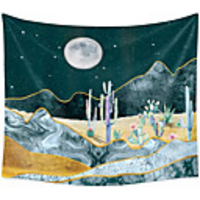 Wall Tapestry Art Decor Blanket Curtain Picnic Tablecloth Hanging Home Bedroom Living Room Dorm Decoration Polyester Mountain Moon Beauty View