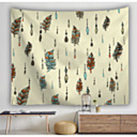Wall Tapestry Art Decor Blanket Curtain Picnic Tablecloth Hanging Home Bedroom Living Room Dorm Decoration Polyester Multicolor Feather Small Decorative Pattern