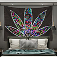 Wall Tapestry Art Decor Blanket Curtain Picnic Tablecloth Hanging Home Bedroom Living Room Dorm Decoration Polyester Novel And Weird Leaf Pattern