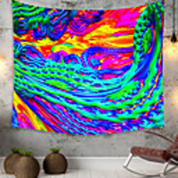 Wall Tapestry Art Decor Blanket Curtain Picnic Tablecloth Hanging Home Bedroom Living Room Dorm Decoration Polyester Novel Colorful Wave Pattern