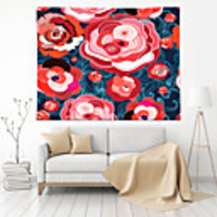 Wall Tapestry Art Decor Blanket Curtain Picnic Tablecloth Hanging Home Bedroom Living Room Dorm Decoration Polyester Novelty Red Flower