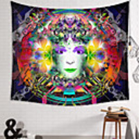 Wall Tapestry Art Decor Blanket Curtain Picnic Tablecloth Hanging Home Bedroom Living Room Dorm Decoration Polyester Novelty Woman Face