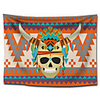 Wall Tapestry Art Decor Blanket Curtain Picnic Tablecloth Hanging Home Bedroom Living Room Dorm Decoration Polyester Orange Blue Indian Bull Horn Skull