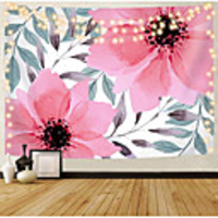 Wall Tapestry Art Decor Blanket Curtain Picnic Tablecloth Hanging Home Bedroom Living Room Dorm Decoration Polyester Pink Flowers