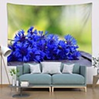Wall Tapestry Art Decor Blanket Curtain Picnic Tablecloth Hanging Home Bedroom Living Room Dorm Decoration Polyester Plant Modern Blue Flower