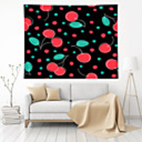 Wall Tapestry Art Decor Blanket Curtain Picnic Tablecloth Hanging Home Bedroom Living Room Dorm Decoration Polyester Plant Modern Cherry Pattern