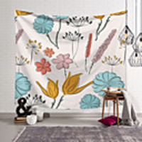Wall Tapestry Art Decor Blanket Curtain Picnic Tablecloth Hanging Home Bedroom Living Room Dorm Decoration Polyester Plant Modern Colored Flowers