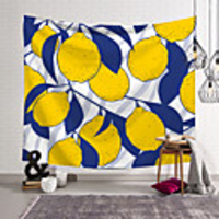 Wall Tapestry Art Decor Blanket Curtain Picnic Tablecloth Hanging Home Bedroom Living Room Dorm Decoration Polyester Plant Modern Lemon