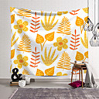 Wall Tapestry Art Decor Blanket Curtain Picnic Tablecloth Hanging Home Bedroom Living Room Dorm Decoration Polyester Plant Modern Orange Flower Pattern
