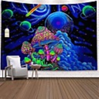 Wall Tapestry Art Decor Blanket Curtain Picnic Tablecloth Hanging Home Bedroom Living Room Dorm Decoration Polyester Print Colorful Mushroom House Universe Abstract