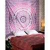 Wall Tapestry Art Decor Blanket Curtain Picnic Tablecloth Hanging Home Bedroom Living Room Dorm Decoration Polyester Purple Pink Mandala View