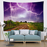 Wall Tapestry Art Decor Blanket Curtain Picnic Tablecloth Hanging Home Bedroom Living Room Dorm Decoration Polyester Purple Thunder