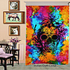 Wall Tapestry Art Decor Blanket Curtain Picnic Tablecloth Hanging Home Bedroom Living Room Dorm Decoration Polyester Rainbow Skull Pattern