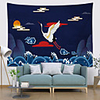 Wall Tapestry Art Decor Blanket Curtain Picnic Tablecloth Hanging Home Bedroom Living Room Dorm Decoration Polyester Red-Crowned Crane Waves Mountains Sun Clouds