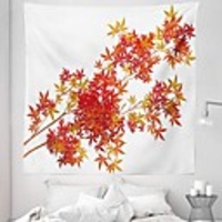 Wall Tapestry Art Decor Blanket Curtain Picnic Tablecloth Hanging Home Bedroom Living Room Dorm Decoration Polyester Red Maple Leaf Pattern