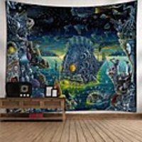Wall Tapestry Art Decor Blanket Curtain Picnic Tablecloth Hanging Home Bedroom Living Room Dorm Decoration Polyester Robot Fish Robot Future