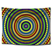 Wall Tapestry Art Decor Blanket Curtain Picnic Tablecloth Hanging Home Bedroom Living Room Dorm Decoration Polyester Round Colorful Bohemia Mandala View