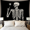 Wall Tapestry Art Decor Blanket Curtain Picnic Tablecloth Hanging Home Bedroom Living Room Dorm Decoration Polyester Skull Point Light Bulb