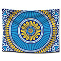 Wall Tapestry Art Decor Blanket Curtain Picnic Tablecloth Hanging Home Bedroom Living Room Dorm Decoration Polyester Sky Blue Colorful Bohemia Mandala View