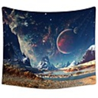 Wall Tapestry Art Decor Blanket Curtain Picnic Tablecloth Hanging Home Bedroom Living Room Dorm Decoration Polyester Sky Planet Mountain River