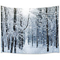 Wall Tapestry Art Decor Blanket Curtain Picnic Tablecloth Hanging Home Bedroom Living Room Dorm Decoration Polyester Snow Forest