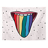 Wall Tapestry Art Decor Blanket Curtain Picnic Tablecloth Hanging Home Bedroom Living Room Dorm Decoration Polyester Star Background Mouth Rainbow Tongue View