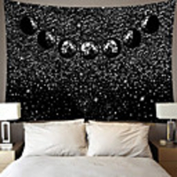 Wall Tapestry Art Decor Blanket Curtain Picnic Tablecloth Hanging Home Bedroom Living Room Dorm Decoration Polyester Star Black Ball