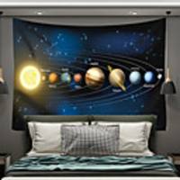Wall Tapestry Art Decor Blanket Curtain Picnic Tablecloth Hanging Home Bedroom Living Room Dorm Decoration Polyester Starry Modern Planet Pattern