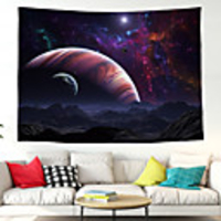 Wall Tapestry Art Decor Blanket Curtain Picnic Tablecloth Hanging Home Bedroom Living Room Dorm Decoration Polyester Starry Planet Pattern