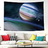 Wall Tapestry Art Decor Blanket Curtain Picnic Tablecloth Hanging Home Bedroom Living Room Dorm Decoration Polyester Starry Sky Color Planet