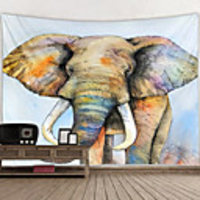 Wall Tapestry Art Decor Blanket Curtain Picnic Tablecloth Hanging Home Bedroom Living Room Dorm Decoration Polyester Sunshine Colorful Elephant Views