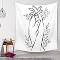 Wall Tapestry Art Decor Blanket Curtain Picnic Tablecloth Hanging Home Bedroom Living Room Dorm Decoration Polyester Wonderful Hands Leaves Stick Figure Views