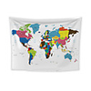 Wall Tapestry Art Decor Blanket Curtain Picnic Tablecloth Hanging Home Bedroom Living Room Dorm Decoration Polyester World Map Color