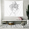 Wall Tapestry Art Decor Blanket Curtain Picnic Tablecloth Hanging Home Bedroom Living Room Dorm Decoration Polyester Wreath Person Stick Figure Views