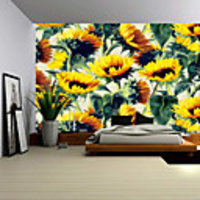 Wall Tapestry Art Decor Blanket Curtain Picnic Tablecloth Hanging Home Bedroom Living Room Dorm Decoration Polyester Yellow Flowers Beauty Views