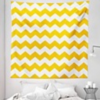 Wall Tapestry Art Decor Blanket Curtain Picnic Tablecloth Hanging Home Bedroom Living Room Dorm Decoration Polyester Yellow Waves Pattern