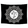 Wall Tapestry Art Decor Blanket Curtain Picnic Tablecloth Hanging Home Bedroom Living Room Dorm Decoration Polyster Bohemia Black Background White Mandala Sun Beauty Views