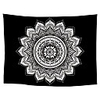 Wall Tapestry Art Decor Blanket Curtain Picnic Tablecloth Hanging Home Bedroom Living Room Dorm Decoration Polyster Bohemia Solid Black Background White Mandala Beauty Views