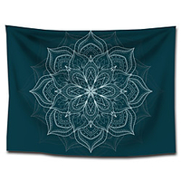Wall Tapestry Art Decor Blanket Curtain Picnic Tablecloth Hanging Home Bedroom Living Room Dorm Decoration Polyster Dark Blue Bohemia Mandala View