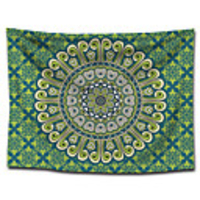 Wall Tapestry Art Decor Blanket Curtain Picnic Tablecloth Hanging Home Bedroom Living Room Dorm Decoration Polyster Green Bohemia Mandala View