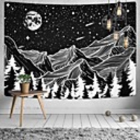 Wall Tapestry Art Decor Blanket Curtain Picnic Tablecloth Hanging Home Bedroom Living Room Dorm Decoration Polyster Moon Meteor Snow Mountain Tree View
