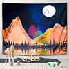 Wall Tapestry Art Decor Blanket Curtain Picnic Tablecloth Hanging Home Bedroom Living Room Dorm Decoration Polyster Mountain River Moon Beauty View