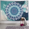 Wall Tapestry Art Decor Blanket Curtain Picnic Tablecloth Hanging Home Bedroom Living Room Dorm Decoration Polyster Print Mandala Beauty Blue